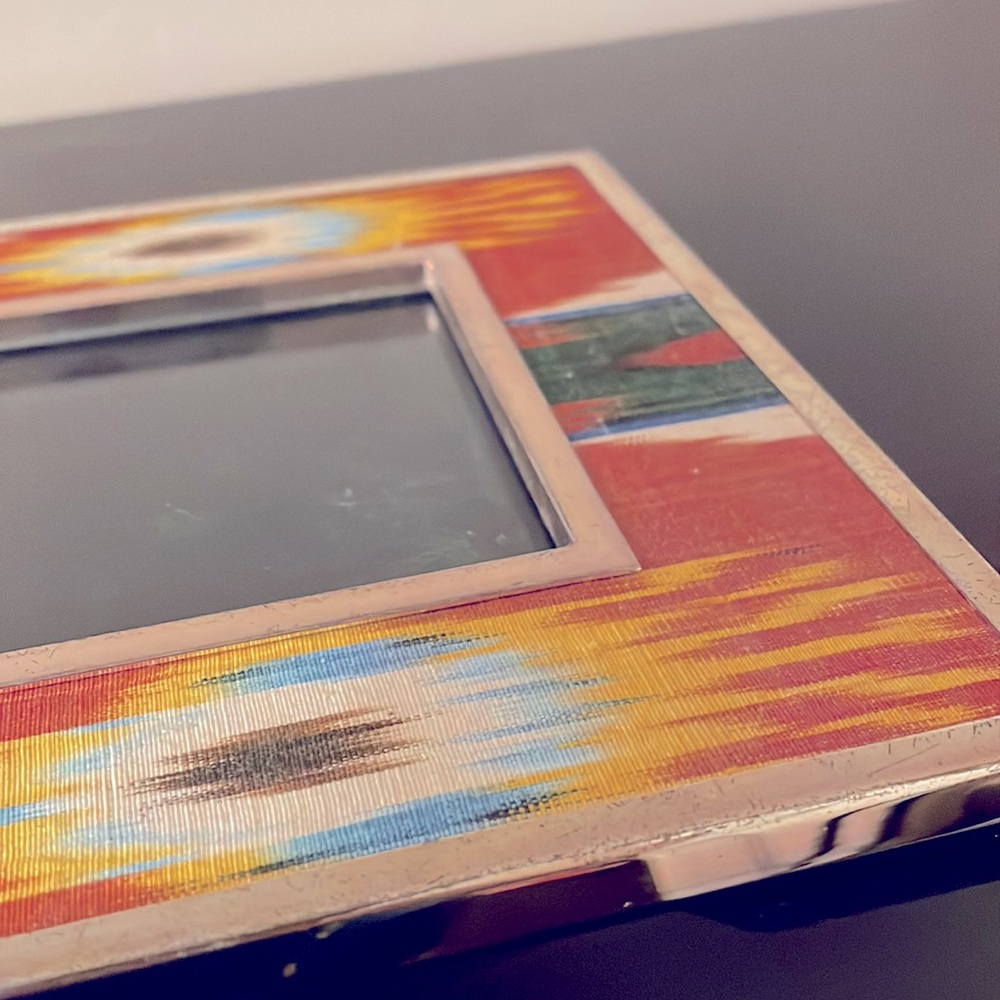 Oscar de la Renta Ikat & Silver Photo Frame 4 x 6 photo - Picture 2 of 5